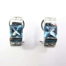 PENDIENTES ORO BLANCO PIEDRA