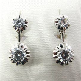 PENDIENTES ORO BLANCO PIEDRA