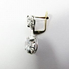 PENDIENTES ORO BLANCO PIEDRA