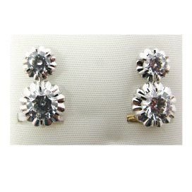 PENDIENTES ORO BLANCO PIEDRA