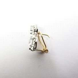 PENDIENTES ORO BLANCO PIEDRA