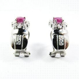 PENDIENTES ORO BLANCO PIEDRA