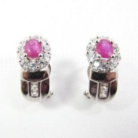 PENDIENTES ORO BLANCO PIEDRA