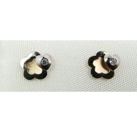 PENDIENTES NIÑA BICOLOR ROSA Y BLANCO