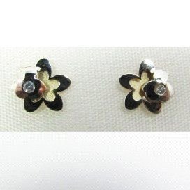 PENDIENTES NIÑA BICOLOR PIEDRA
