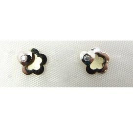 PENDIENTES NIÑA BICOLOR PIEDRA