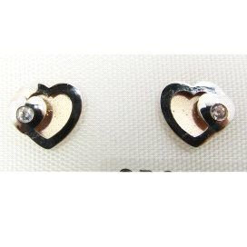 PENDIENTES NIÑA BICOLOR ROSA Y BLANCO