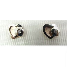 PENDIENTES NIÑA BICOLOR ROSA Y BLANCO