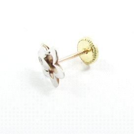PENDIENTES NIÑA BICOLOR ROSA Y BLANCO