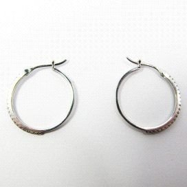 PENDIENTES ARO ORO BLANCO ITALIANO PIEDR