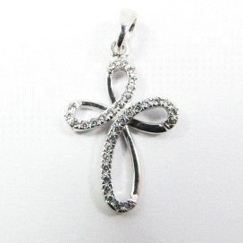 CRUZ ORO BLANCO ITALIANO PIEDRA