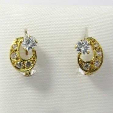 PENDIENTES NIÑA ORO AMARILLO PIEDRA