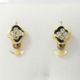 PENDIENTES NIÑA ORO AMARILLO PIEDRA