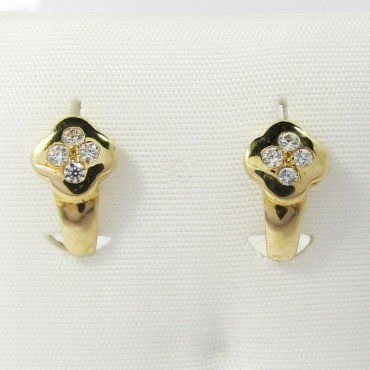 PENDIENTES NIÑA ORO AMARILLO PIEDRA