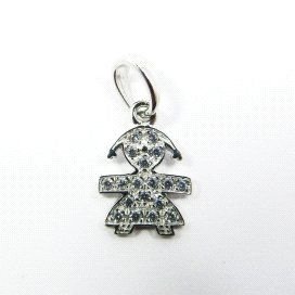 COLGANTE ORO BLANCO ITALIANO PIEDRA