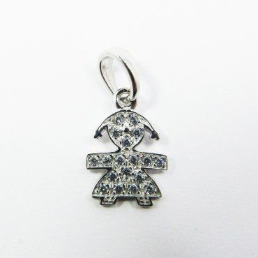 COLGANTE ORO BLANCO ITALIANO PIEDRA