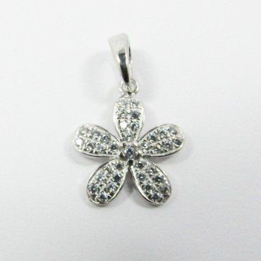 COLGANTE ORO BLANCO ITALIANO PIEDRA