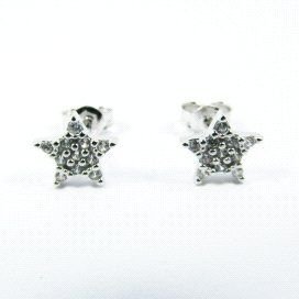 PENDIENTES NIÑA ORO BLANCO PIEDRA