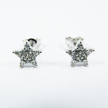 PENDIENTES NIÑA ORO BLANCO PIEDRA