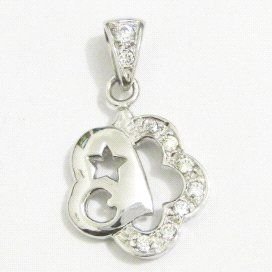 COLGANTE ORO BLANCO PIEDRA