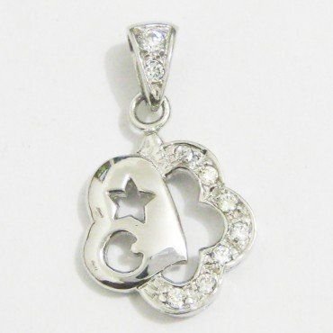 COLGANTE ORO BLANCO PIEDRA