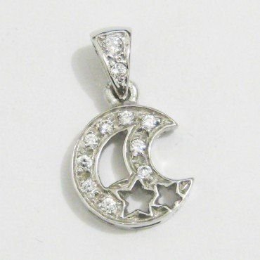 COLGANTE ORO BLANCO PIEDRA