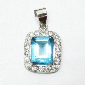 COLGANTE ORO BLANCO PIEDRA