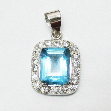 COLGANTE ORO BLANCO PIEDRA