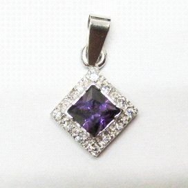COLGANTE ORO BLANCO PIEDRA