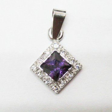 COLGANTE ORO BLANCO PIEDRA