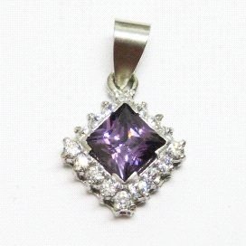 COLGANTE ORO BLANCO PIEDRA