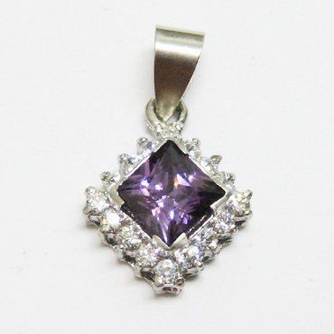 COLGANTE ORO BLANCO PIEDRA