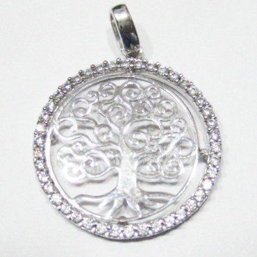 COLGANTE ORO BLANCO PIEDRA
