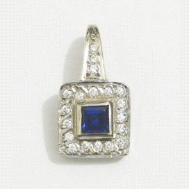 COLGANTE ORO BLANCO PIEDRA