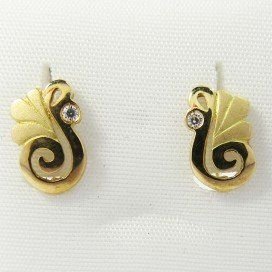 PENDIENTES NIÑA ORO AMARILLO PIEDRA