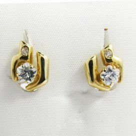 PENDIENTES NIÑA ORO AMARILLO PIEDRA