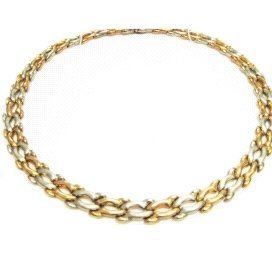 GARGANTILLA ORO BICOLOR ITALIANO LISO