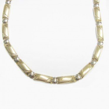 GARGANTILLA ORO BICOLOR ITALIANO LISO