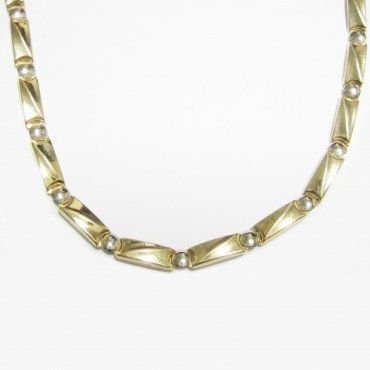 GARGANTILLA ORO BICOLOR ITALIANO LISO