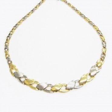 GARGANTILLA ORO BICOLOR ITALIANO LISO