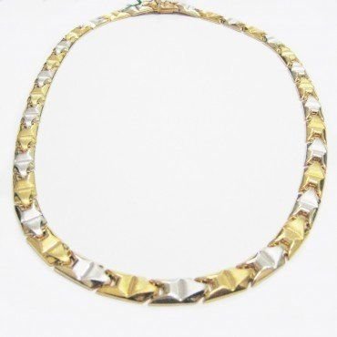GARGANTILLA ORO BICOLOR ITALIANO LISO