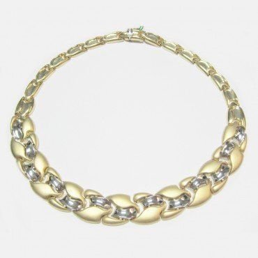 GARGANTILLA ORO BICOLOR ITALIANO LISO