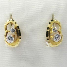 PENDIENTES NIÑA ORO AMARILLO PIEDRA
