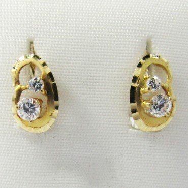 PENDIENTES NIÑA ORO AMARILLO PIEDRA