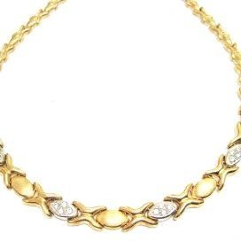 GARGANTILLA ORO BICOLOR ITALIANO PIEDRA