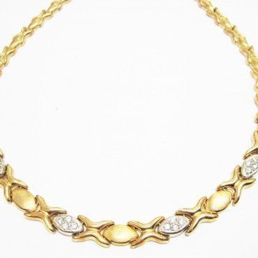 GARGANTILLA ORO BICOLOR ITALIANO PIEDRA