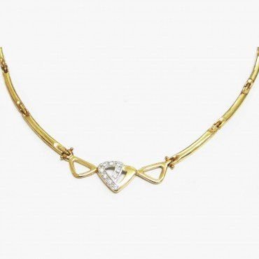 GARGANTILLA ORO BICOLOR ITALIANO PIEDRA
