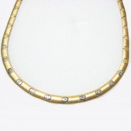 GARGANTILLA ORO BICOLOR ITALIANO PIEDRA