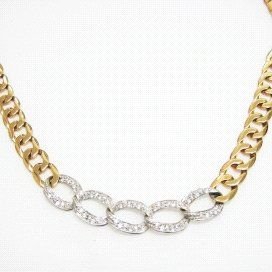 GARGANTILLA ORO BICOLOR ITALIANO PIEDRA