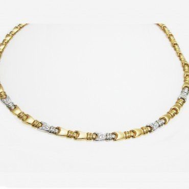 GARGANTILLA ORO BICOLOR ITALIANO PIEDRA